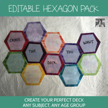 Preview of Editable Rainbow Hexagons - All Subjects, All Ages