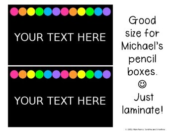 editable rainbow labels name tags by sunshine and schooltime tpt