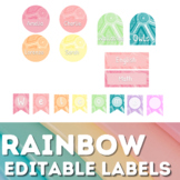 Editable Rainbow Labels and Banner (Four Styles) [First Na