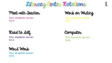 Editable Rainbow Literacy Center Rotation Slides