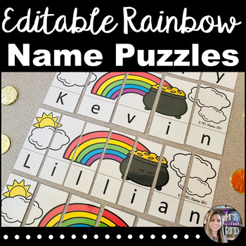 Preview of Editable Rainbow Name Puzzles