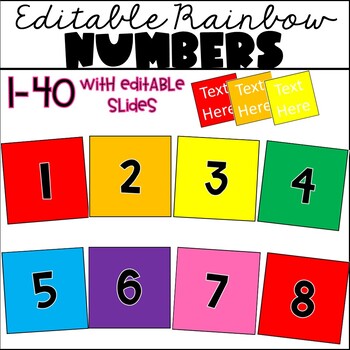 Preview of Editable Rainbow Number Labels