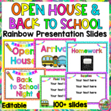 Editable Rainbow Open House & Back to School Night Present