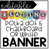 Editable Rainbow Polka Dot Bulletin Board Banner Bunting C