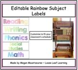 Editable Rainbow Subject Labels