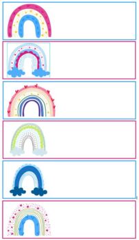 Preview of Editable Rainbow-Themed Name Tags (Small)