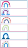 Editable Rainbow-Themed Name Tags (Small)