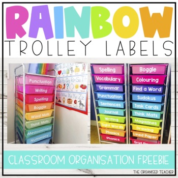 Preview of Editable Rainbow Trolley Drawer Labels Freebie