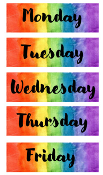 Preview of Editable Rainbow Watercolor Labels