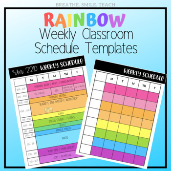 schedule rainbow editable weekly templates distance learning use teacherspayteachers