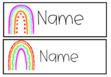 Editable Rainbow desk tags, tote tray labels and Kmart boo
