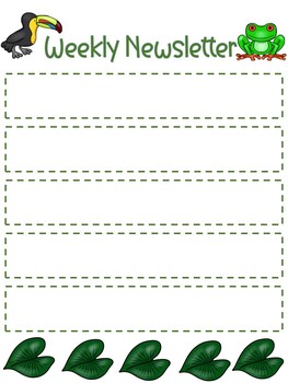 Preview of Editable Rainforest Weekly Newsletter