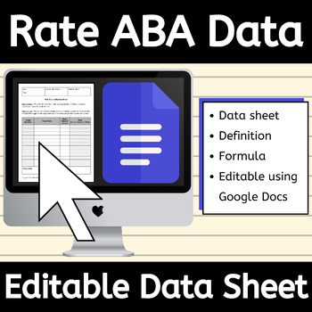 Preview of Editable Rate Data Sheet for Recording ABA Data Collection Tracking Google Doc™