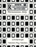 Editable Rated R Movie Permission Slip - 2 versions