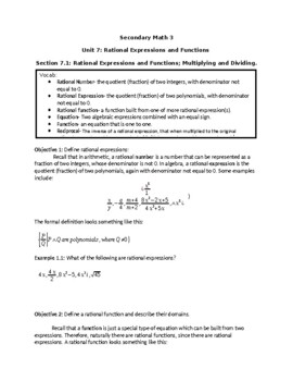 Preview of Editable Rational Functions Notes