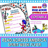 Editable Read Across America Spirit Week Flyer Template | 