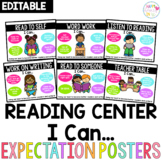 Editable Reading Center I Can Expectation Posters Daily 5 