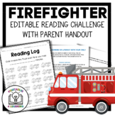 Editable Reading Log: Firefighter and Fire Truck Books for