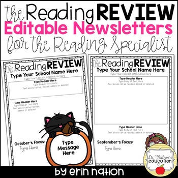 Preview of Editable Reading Newsletter templates