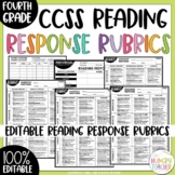 Editable Reading Response and Writing Rubrics for 4th Grad