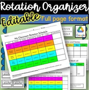 Preview of Editable Reading Writing Math Rotations Organizer Schedule Digital Resource