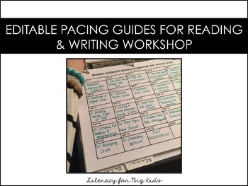 Preview of Editable Reading & Writing Workshop Pacing Guides