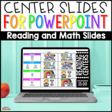 Editable Reading and Math Center Rotation Slides w Timers 