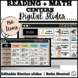 Editable Reading and Math center rotation slides with time