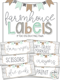 Editable Rectangular Rustic Farmhouse Classroom Labels