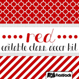 Editable Red Color Scheme Class Decor Kit