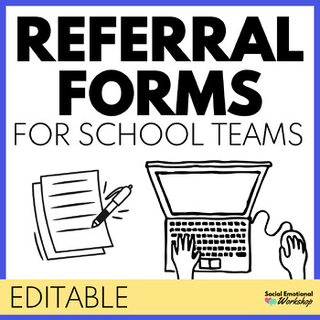 Preview of Editable Referral Forms and Check-ins for RTI MTSS and Intervention Teams