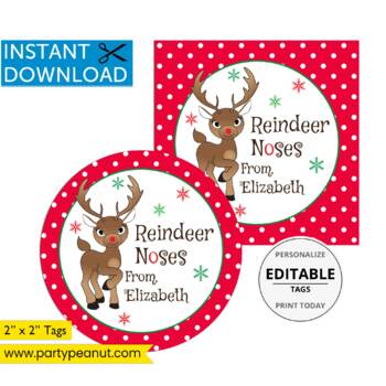 reindeer noses poem printable label