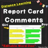 Editable Report Card Comments Template Comment Generator D