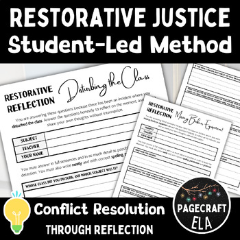 Preview of Restorative Behavior Reflection | Editable Conflict Resolution Activities