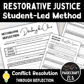 Preview of Restorative Behavior Reflection | Editable Conflict Resolution Activities