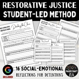 Editable Restorative Reflection Forms | Detention | Accountability | SEL
