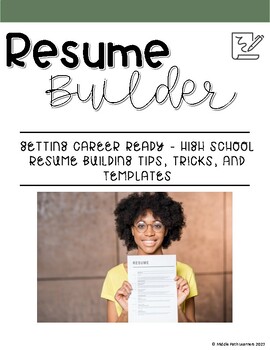 Preview of Editable Resume Builder/Template for High School Students
