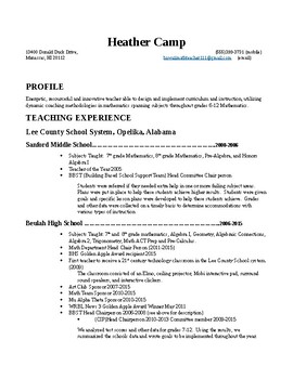 Preview of Editable Resume in Microsoft Word