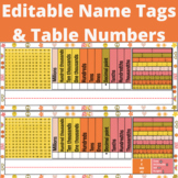 Upper Elementary Retro Groovy Name Tags and Table Numbers