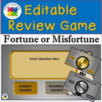 Preview of Editable PowerPoint Review Game Template: A Game of Fortune or Misfortune