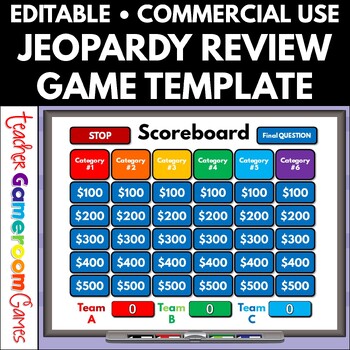 Preview of Editable Review Game Template - Commercial Use