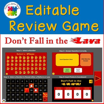 Preview of Editable PowerPoint Review Game Template:  Don't Fall in the Lava!