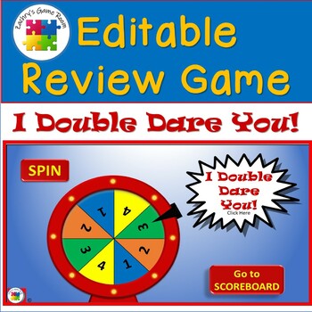 Preview of Editable PowerPoint Review Game Template: I Double Dare You!