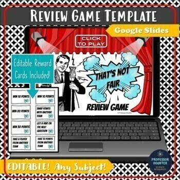 Preview of Editable Review Game Template That's Not Fair Google Slides Unfair Game