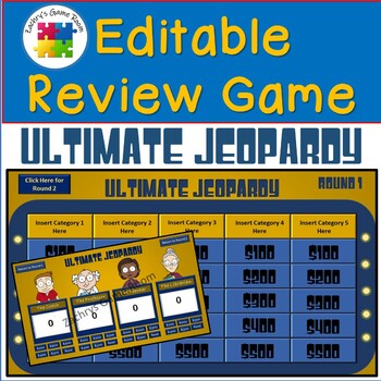 Preview of Editable PowerPoint Review Game Template: Ultimate Jeopardy
