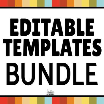 Preview of Editable with Google Slides Review Game Templates World Language Class BUNDLE