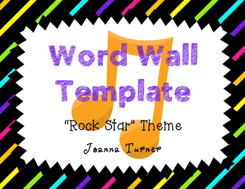 Preview of Editable Rock Star Themed Word Wall Template