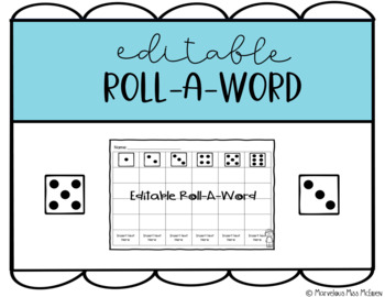 Preview of Editable Roll-A-Word Spelling Practice