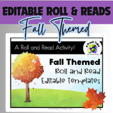 Editable Roll & Read Templates |Fall| Sight Words, Phonics
