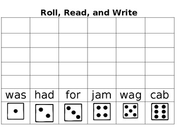 Preview of Editable Roll Read and Write CVC Game